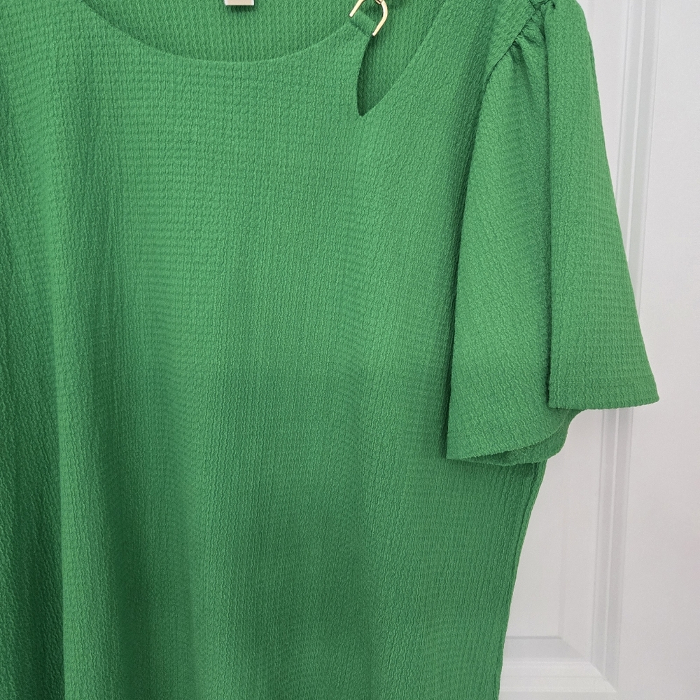 Michael Kors Green Top with Gold Detail - Picture 3 of 3
